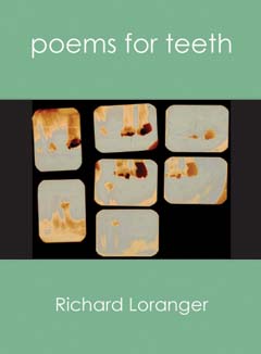Richard Loranger’s Poems for Teeth is an artistic marvel. In addition to extraordinary poems, the book contains calligraphic representations of each poem prepared by the author and artist Eric Waldemar and musical scores and notations for songs within the poems. A diagram that charts the identity of each tooth appears at the outset, so that the book functions hypertextually as well. The volume, while lacking a CD-ROM, is nonetheless what poetry should be: a multimedia tour de force.
